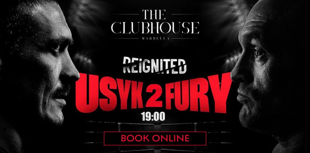fury Usyk v Fury screened live in Marbella